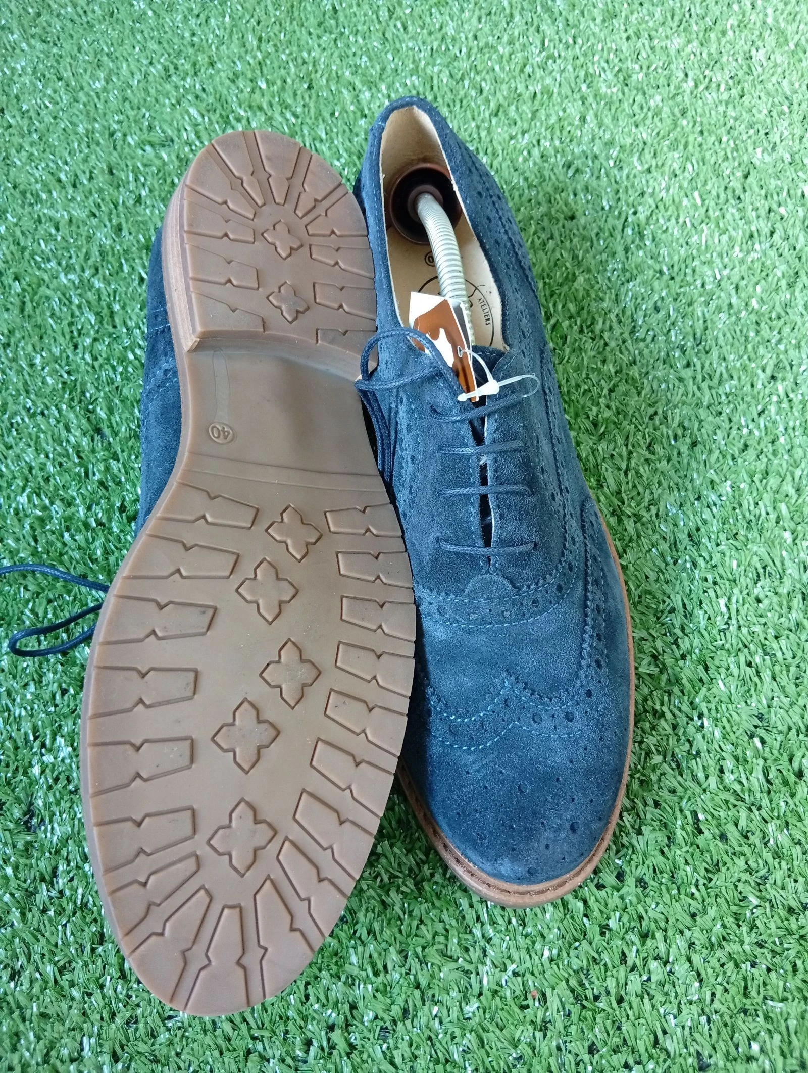 Oxford / Derbies novos em couro de camurça azul-marinho - Mégis - Tamanho 40 – photo 3